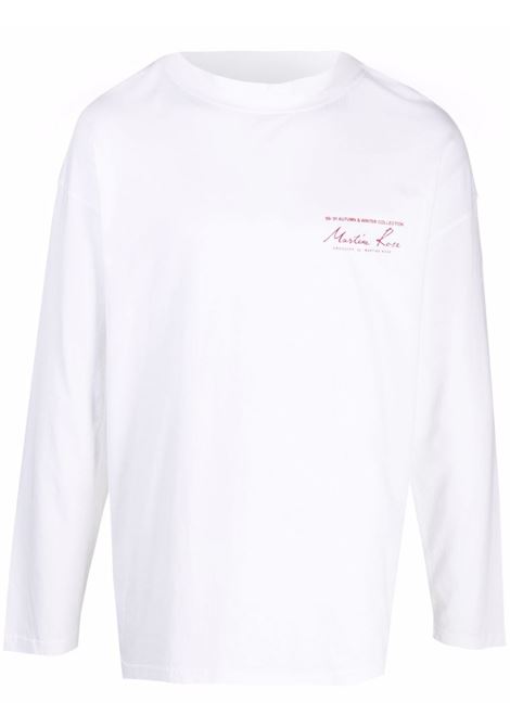 T-shirt a maniche lunghe con logo in bianco - uomo MARTINE ROSE | CMR605WHT